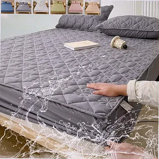 1PC Quilted Mattress Cover Protector Anti-bacterial Fitted Sheet (No Pillowcase)