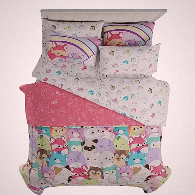 Bedding Comforter Sheet Set Sham 7 Piece Queen Franco Squishmallows Super Soft