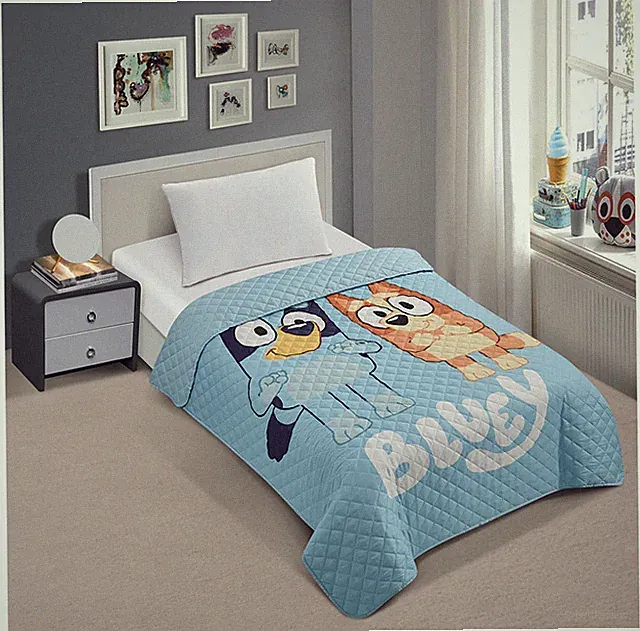 Bluey & Bingo "Again" Twin Quilted Bedspread Only