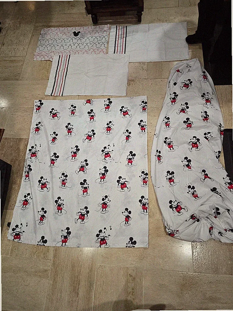 Disney Mickey JAY FRANCO & SONS Full Size Flat Fitted Sheets Pillow Cases
