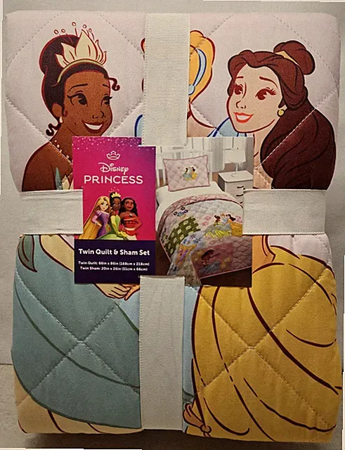 Disney Princess Twin Quilt (66"X 86") & Sham Set By Jay Franco & Sons, Inc./New