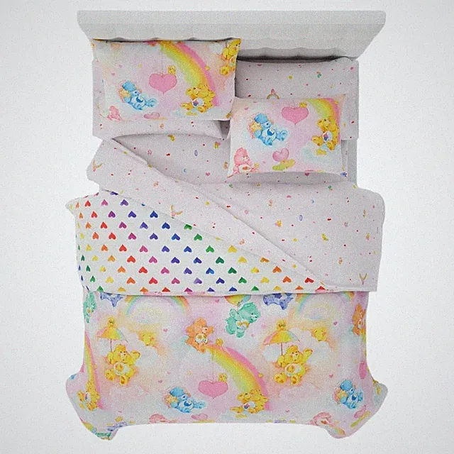 Franco Care Bears Classic Retro 7 Piece Queen Bedding Set Comforter