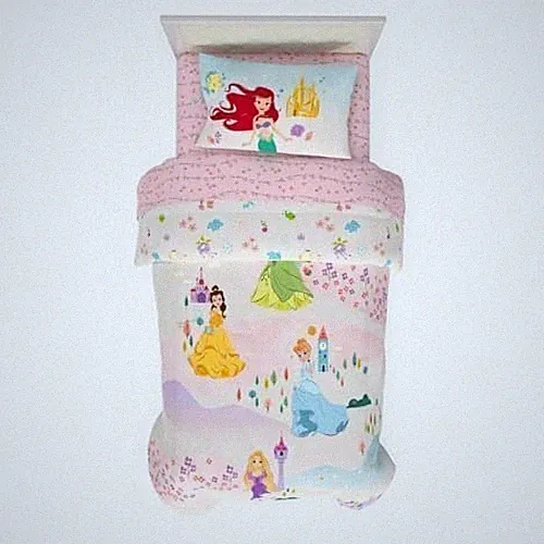 Franco Disney Princess Kids Bedding Twin Comforter and Sheets, 4 Piece Set