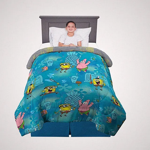 Franco Kids Spongebob Twin/Full Reversible Comforter, Size 72" x 86", Sponge...