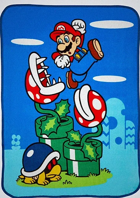 Franco Super Mario Kids Fleece Throw Blanket 46" x 60", Nintendo