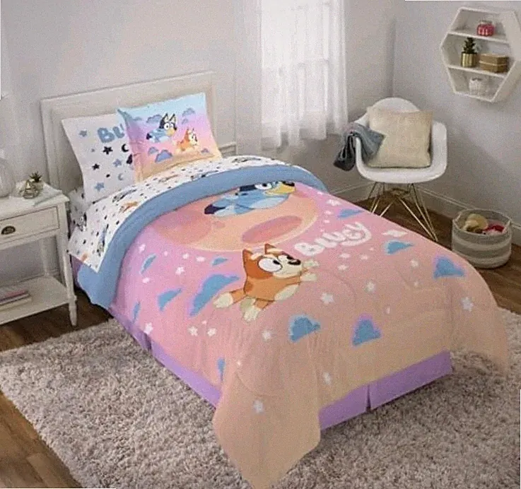 Jay Franco Bluey & Bingo 5 Pc Bedding Set, Full Size, New