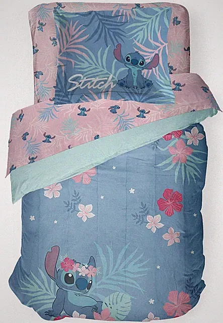 Jay Franco Disney Lilo & Stitch Full Comforter Sham Set Reversible Microfiber