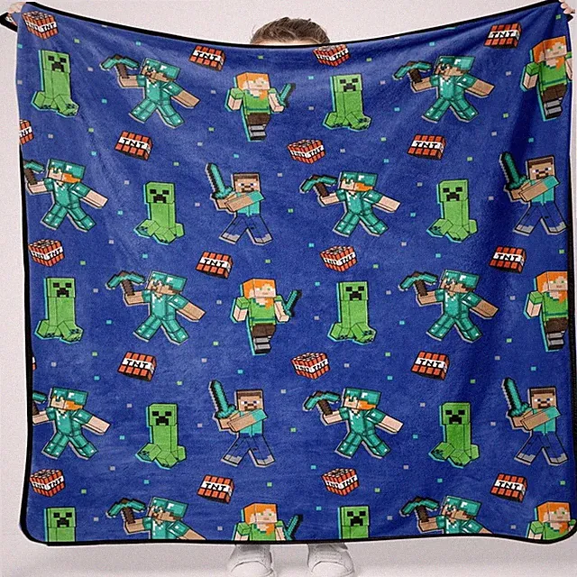 Jay Franco Minecraft Plush Throw Blanket - Measures 50 X 60 Inches - Kids Super