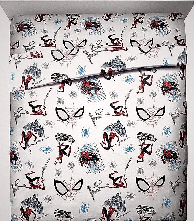 Jay Franco Spiderman Kids Sheet Set 4-Piece Queen Bedding NEW