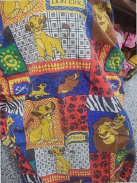 Lion King Sheet Set Vintage 1990's Flannel Franco 2 Piece Twin Flat & Fitted