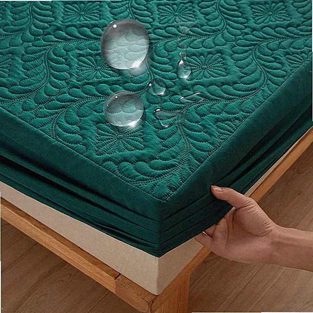 Quilted Mattress Protector Breathable Mattress Cover Fitted Sheet No Pillowcase